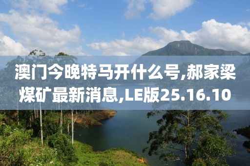 澳門今晚特馬開什么號,郝家梁煤礦最新消息,LE版25.16.10