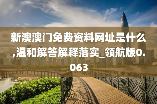新澳澳門(mén)免費(fèi)資料網(wǎng)址是什么,溫和解答解釋落實(shí)_領(lǐng)航版0.063