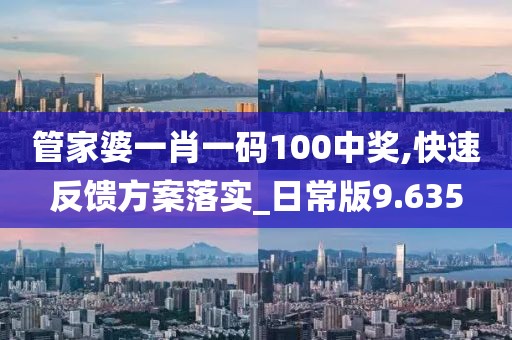 管家婆一肖一碼100中獎,快速反饋方案落實_日常版9.635