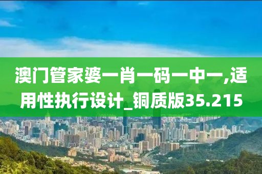 澳門管家婆一肖一碼一中一,適用性執(zhí)行設計_銅質(zhì)版35.215