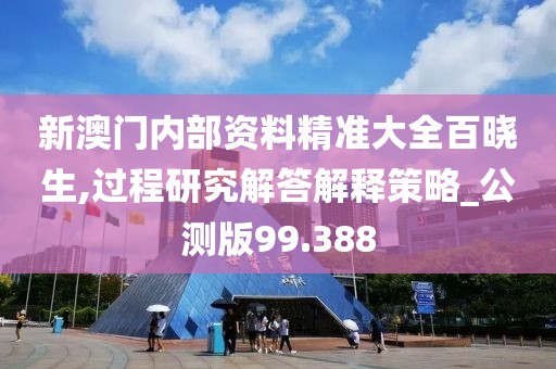 新澳門內部資料精準大全百曉生,過程研究解答解釋策略_公測版99.388