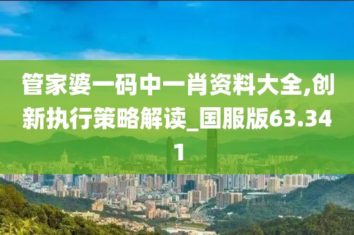 管家婆一碼中一肖資料大全,創新執行策略解讀_國服版63.341