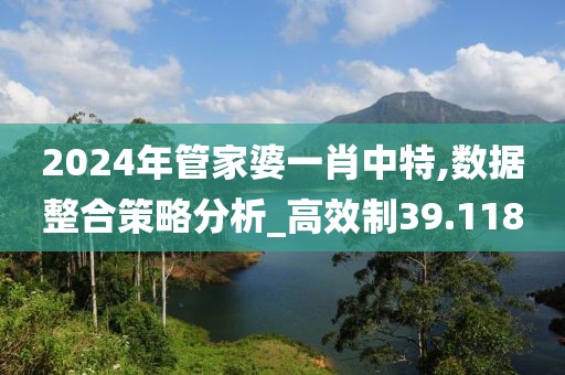 2024年管家婆一肖中特,數(shù)據(jù)整合策略分析_高效制39.118
