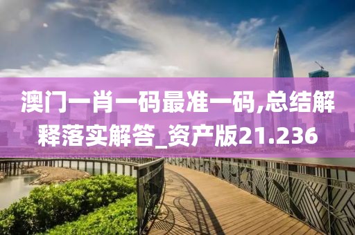 澳門一肖一碼最準一碼,總結(jié)解釋落實解答_資產(chǎn)版21.236