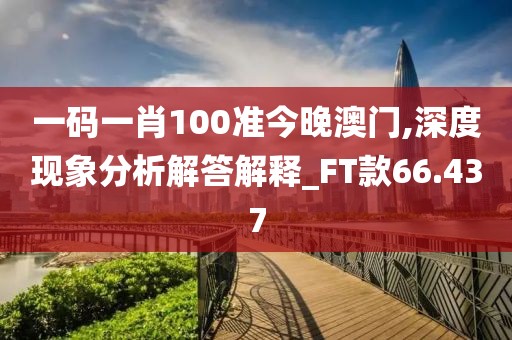一碼一肖100準(zhǔn)今晚澳門,深度現(xiàn)象分析解答解釋_FT款66.437