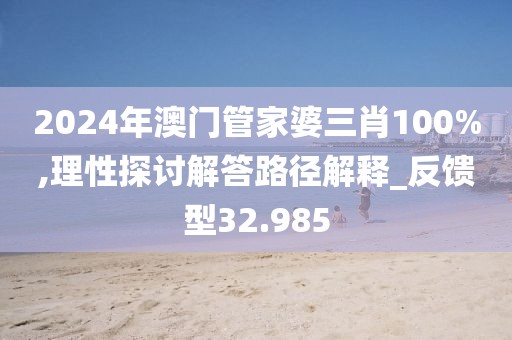 2024年澳門管家婆三肖100%,理性探討解答路徑解釋_反饋型32.985