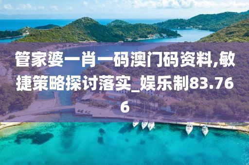 管家婆一肖一碼澳門碼資料,敏捷策略探討落實_娛樂制83.766