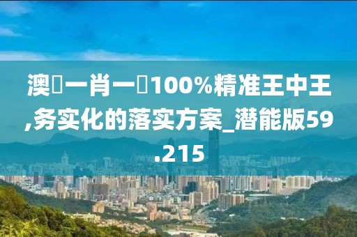 澳門一肖一碼100%精準王中王,務實化的落實方案_潛能版59.215