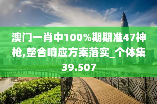 澳門一肖中100%期期準47神槍,整合響應方案落實_個體集39.507