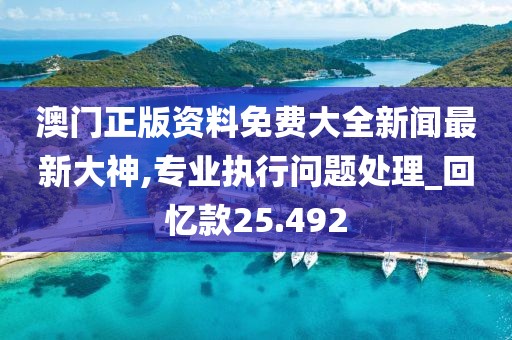 澳門正版資料免費(fèi)大全新聞最新大神,專業(yè)執(zhí)行問題處理_回憶款25.492
