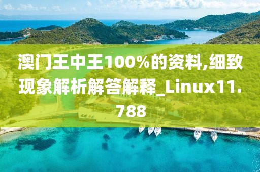 澳門王中王100%的資料,細致現(xiàn)象解析解答解釋_Linux11.788