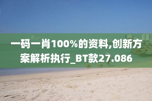 一碼一肖100%的資料,創新方案解析執行_BT款27.086