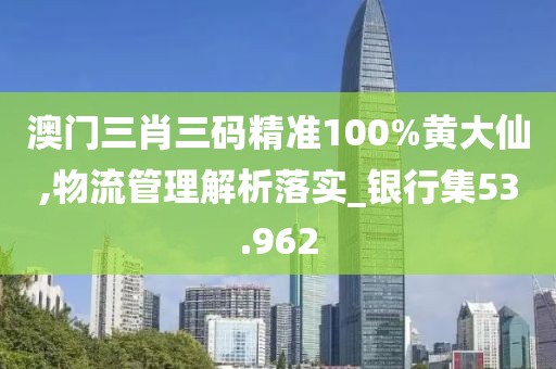 澳門三肖三碼精準100%黃大仙,物流管理解析落實_銀行集53.962