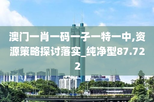 澳門一肖一碼一孑一特一中,資源策略探討落實_純凈型87.722