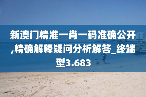 新澳門精準一肖一碼準確公開,精確解釋疑問分析解答_終端型3.683