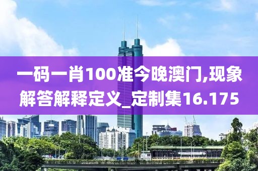 一碼一肖100準今晚澳門,現象解答解釋定義_定制集16.175