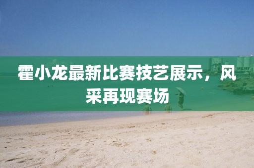 霍小龍最新比賽技藝展示，風采再現賽場