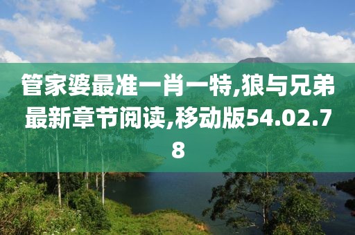 管家婆最準一肖一特,狼與兄弟最新章節閱讀,移動版54.02.78
