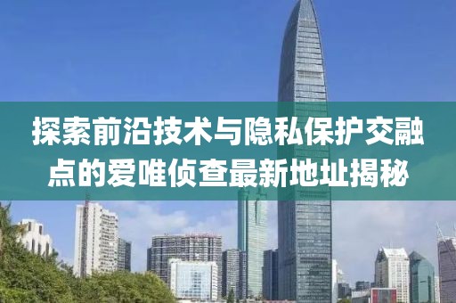 探索前沿技術與隱私保護交融點的愛唯偵查最新地址揭秘
