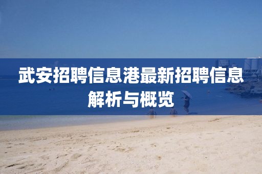 武安招聘信息港最新招聘信息解析與概覽