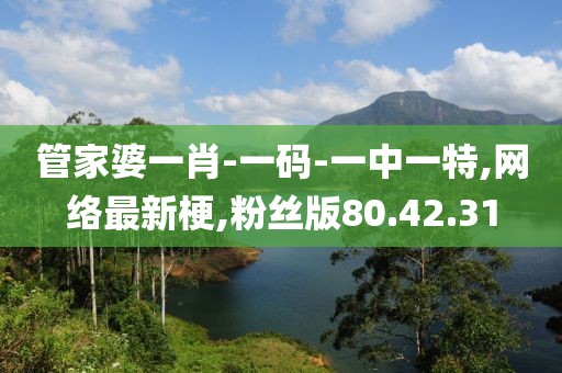 管家婆一肖-一碼-一中一特,網絡最新梗,粉絲版80.42.31