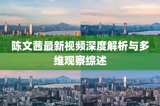 陳文茜最新視頻深度解析與多維觀察綜述