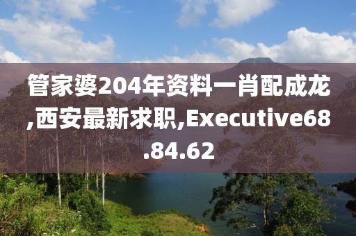 管家婆204年資料一肖配成龍,西安最新求職,Executive68.84.62